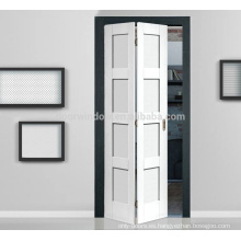 2018 Venta caliente de madera maciza Interior Panel doble Puertas plegables Dos puertas plegables de gabinete interior